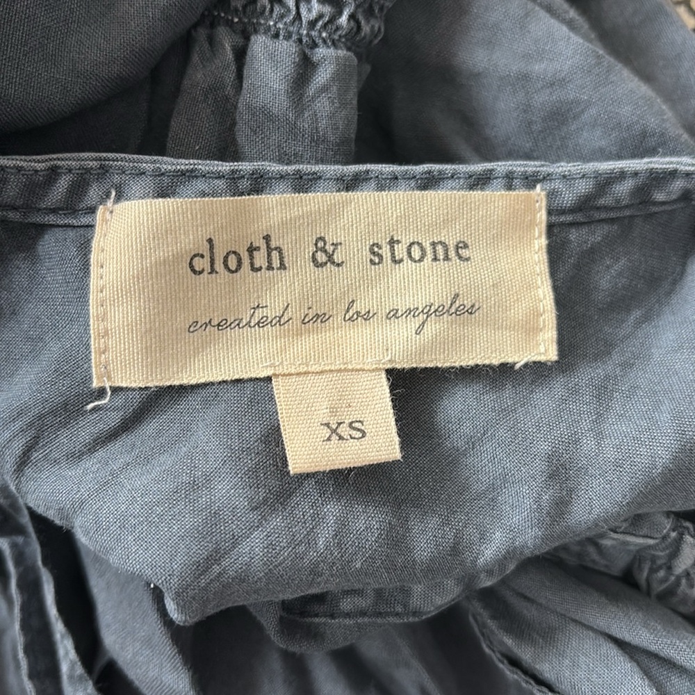 NWT Cloth & Stone Tie-Waist V-Neck Sleeveless Romper Women’s XS Twilight Grey - Picture 10 of 11